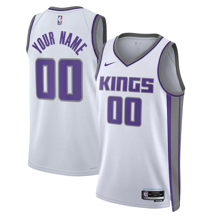 Men Sacramento Kings Nike White Association Edition 2022-23 Swingman Custom NBA Jersey->portland trail blazers->NBA Jersey